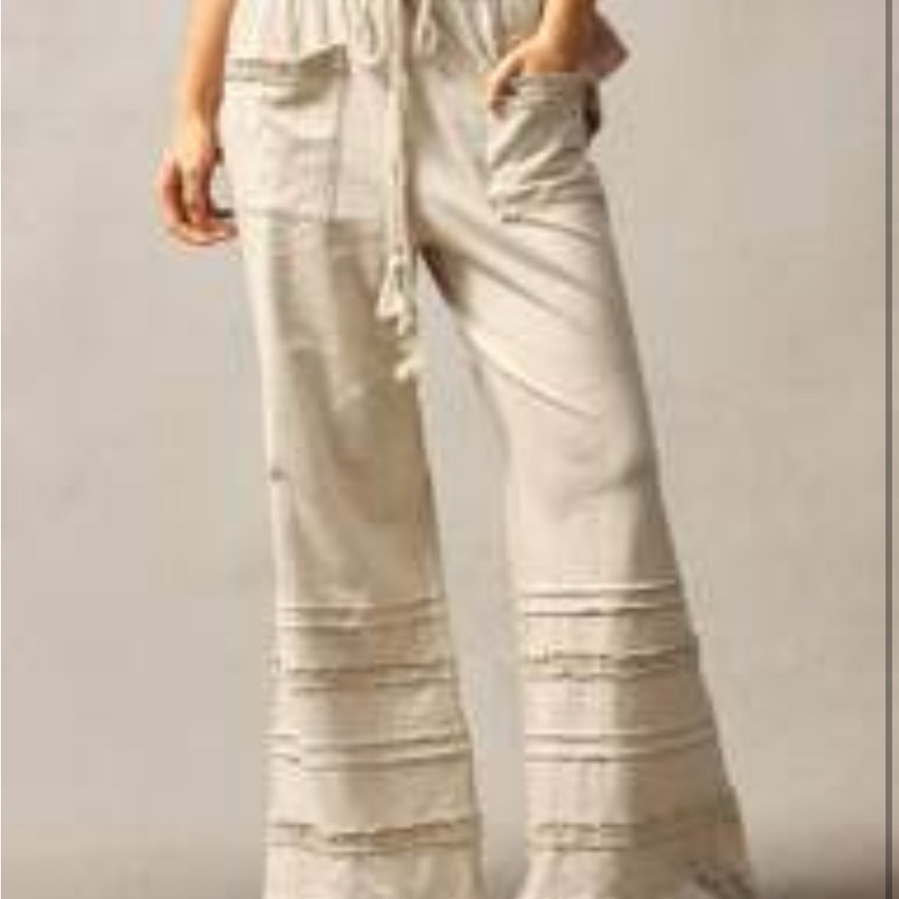 Bohemela Plus Size Casual Solid Color Ruffle Hem Pants